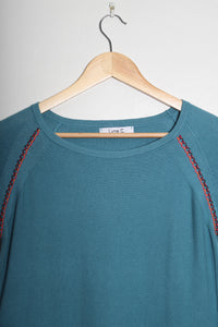 Top en maille turquoise