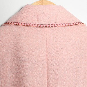 Veste rose en laine et lurex customisée