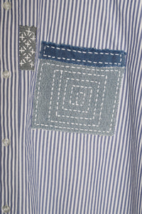 Chemise à rayure Sashiko