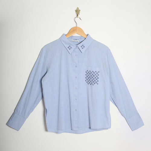 Chemise en coton Sashiko