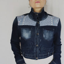 Load image into Gallery viewer, Veste en jeans crop Boro