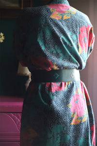 Ceinture en cuire verte Sashiko