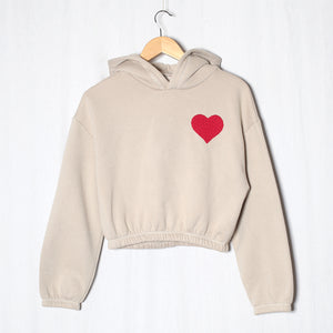 Crop Hoodie coeur