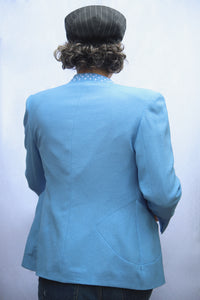 veste vintage bleue ciel Sashiko