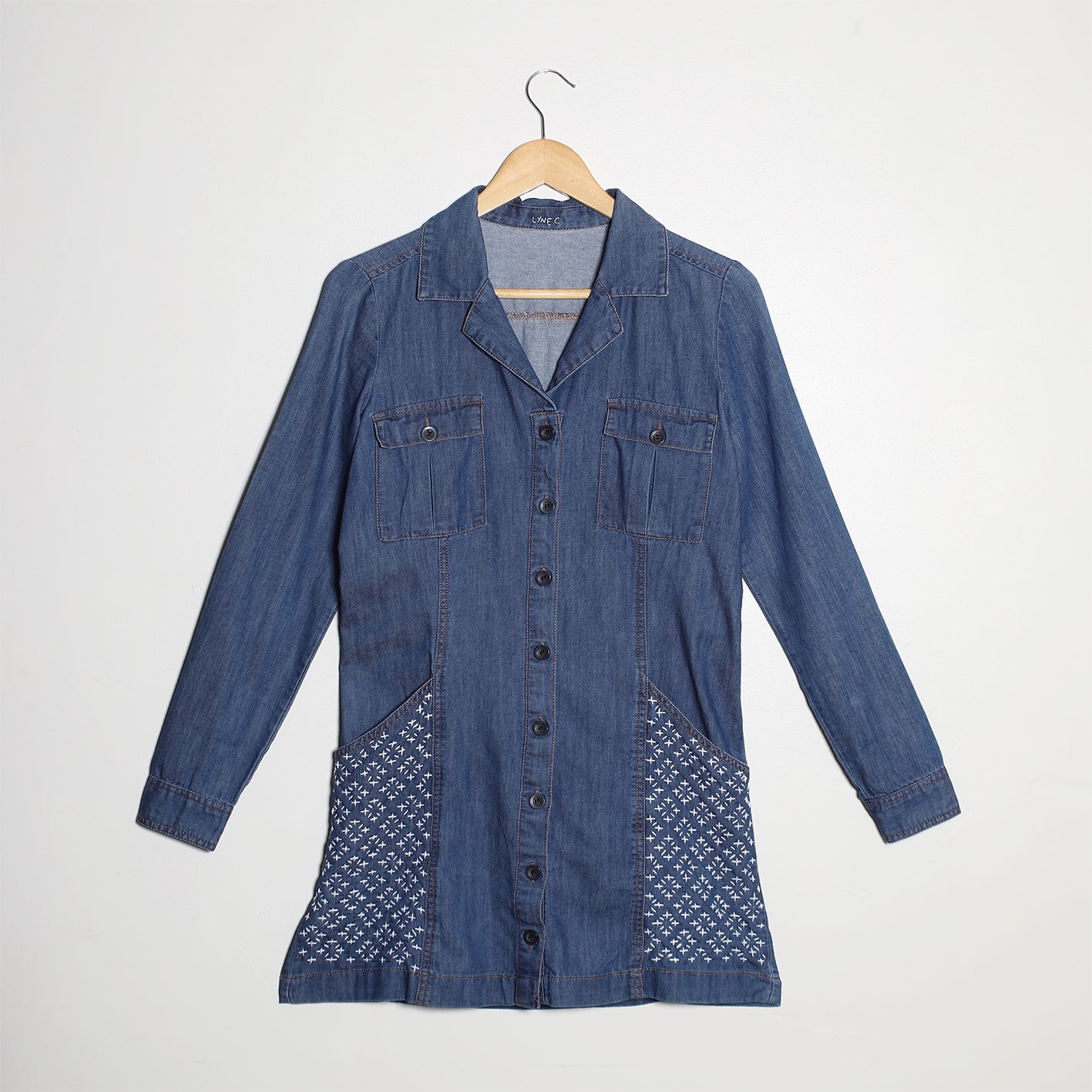 Robe chemise Sashiko