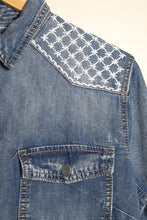 Cargar imagen en el visor de la galería, Robe chemise en jeans Sashiko