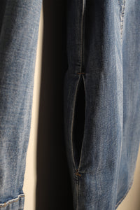 Robe chemise en jeans Sashiko