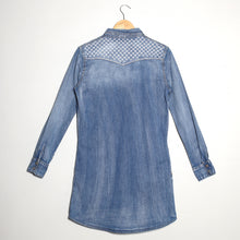 Load image into Gallery viewer, Robe chemise en jeans Sashiko