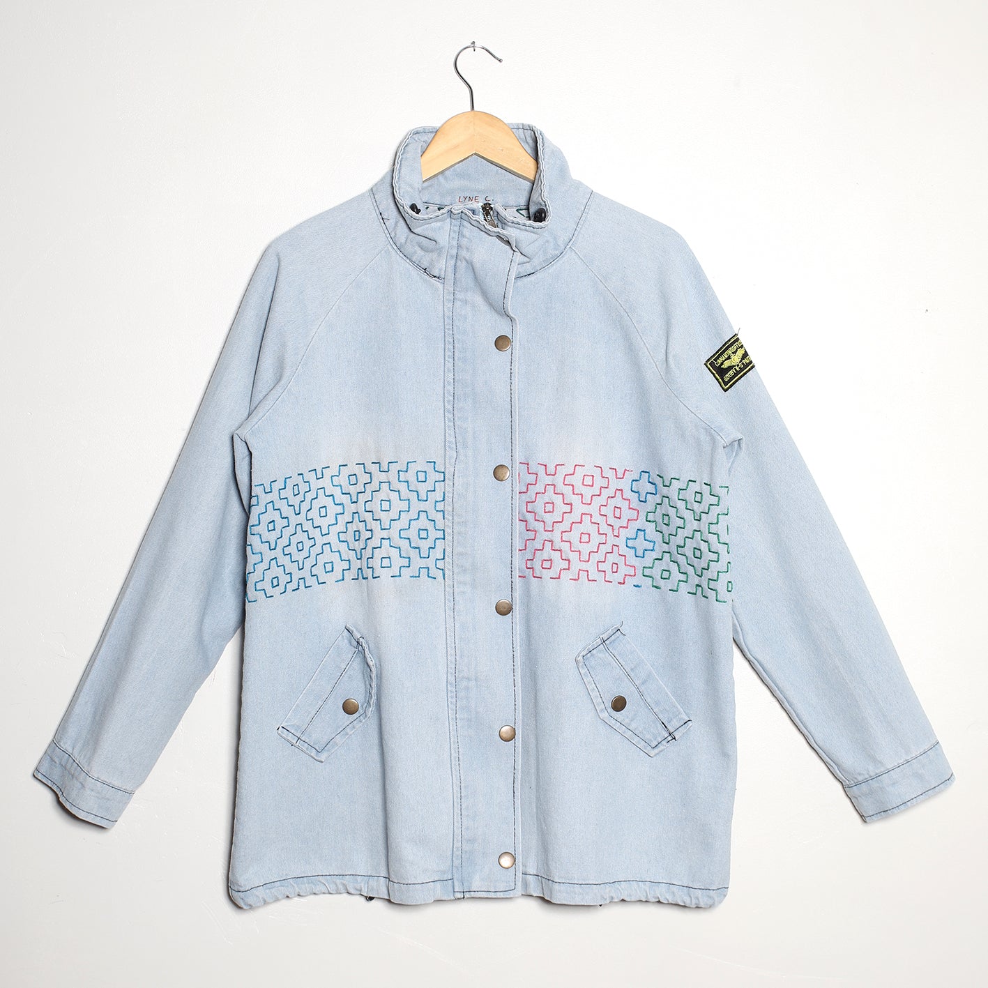 veste en jeans oversize Sashiko