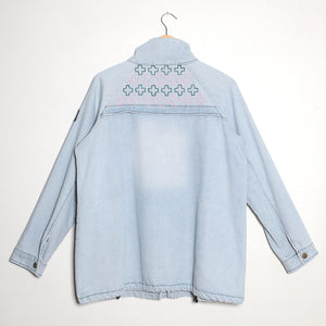 veste en jeans oversize Sashiko