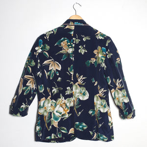 Veste vintage à fleurs et son col brodé