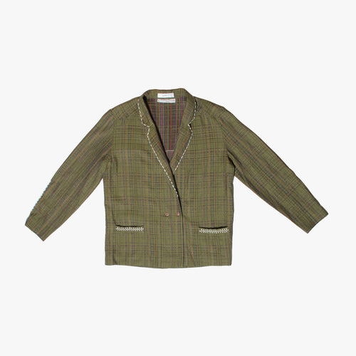 Veste kaki upcyclée Sashiko