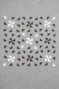 T-shirt gris graphique noir et blanc / S /