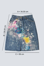 Cargar imagen en el visor de la galería, Jupe en jean&#39;s recyclée Arty #2 T 38