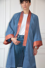Cargar imagen en el visor de la galería, Kimono BLEU NUIT long