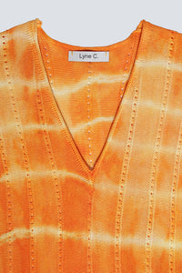 Robe upcyclée Shibori orange