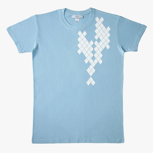 T-shirt bleu ciel graphique blanc