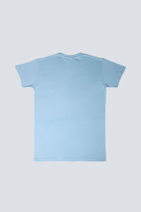 T-shirt bleu ciel graphique blanc