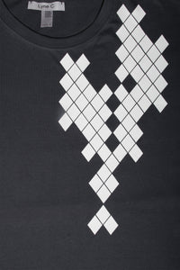 T-shirt gris souris graphique flex blanc